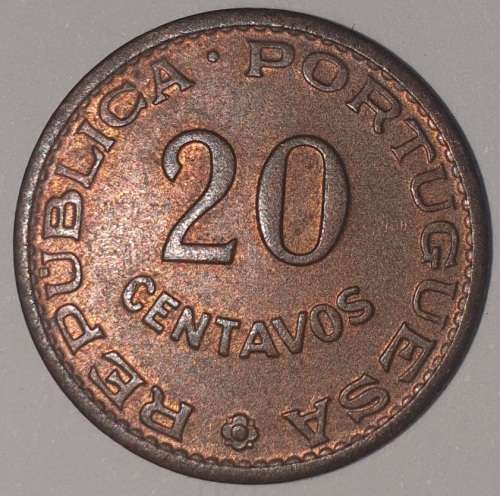 1961 - 20 CENTAVOS COIN - MOZAMBIQUE - (Bronze)